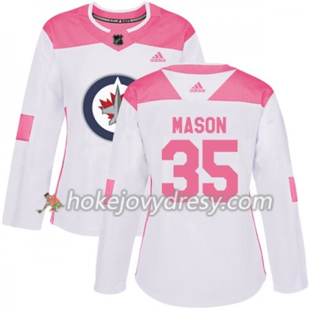 Dámské Hokejový Dres Winnipeg Jets Steve Mason 35 Bílá 2017-2018 Adidas Růžová Fashion Authentic